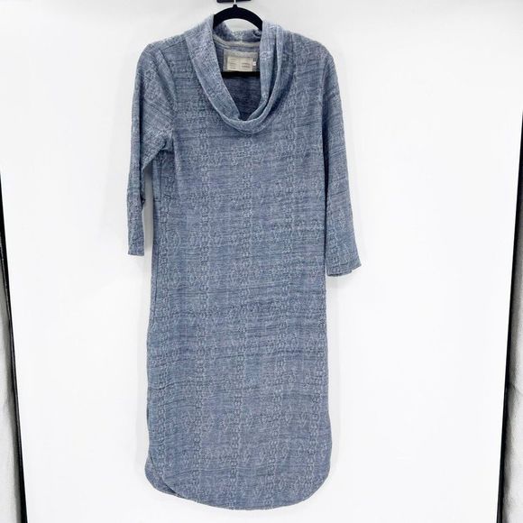 Anthropologie Dresses & Skirts - Anthropologie Women's Blue Funnel Neck Midi Dress Size M